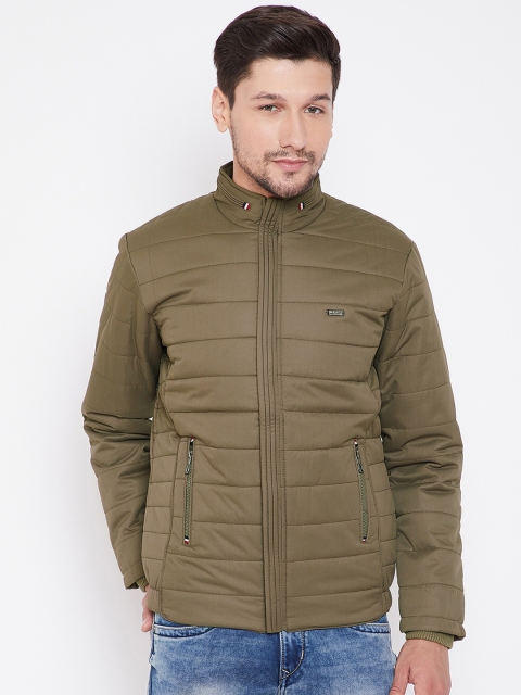 

Adobe Men Tan Brown Solid Windcheater Padded Jacket
