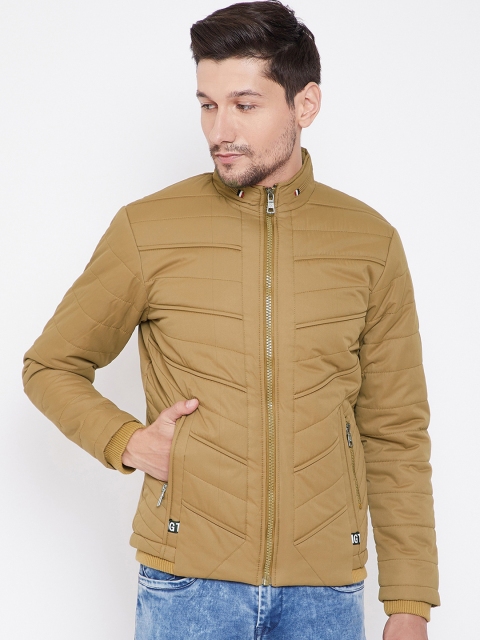 

Adobe Men Camel Brown Solid Windcheater Puffer Jacket