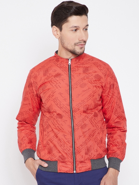 

Adobe Men Red Printed Reversible BomberJacket