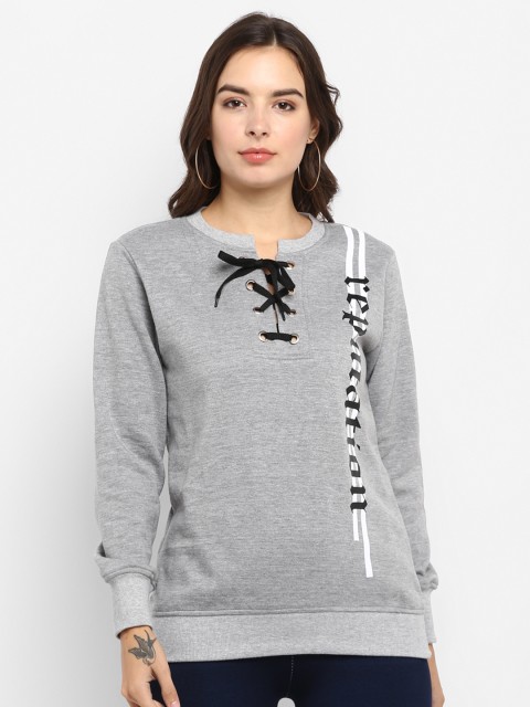 

Lady Stark Women Grey Solid Sweatshirt