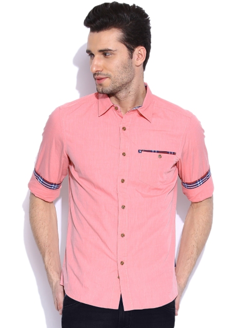 

American Swan Coral Pink Smart Fit Casual Shirt