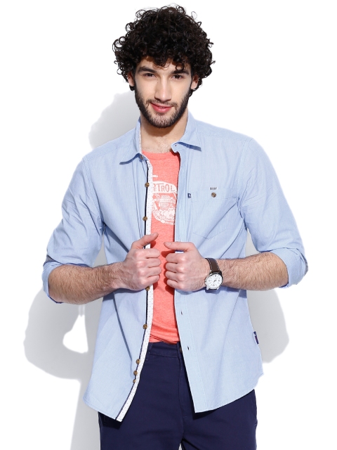 

American Swan Blue Smart Fit Casual Shirt