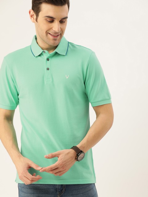 

Allen Solly Sport Men Sea Green Slim Fit Solid Polo Collar T-shirt