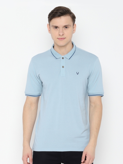 

Allen Solly Men Blue Solid Polo Collar T-shirt