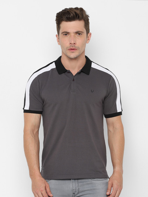 

Allen Solly Sport Men Grey Solid Polo Collar T-shirt