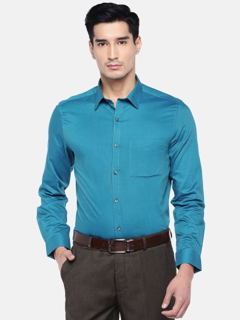 

Turtle Men Teal Green Relaxed Slim Fit Solid Formal Shirt