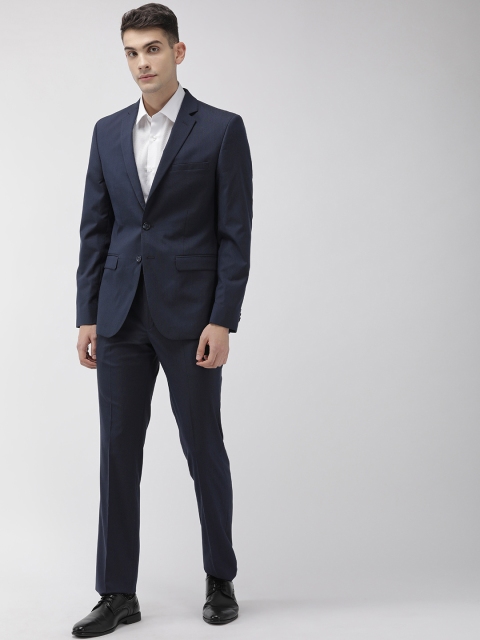 

Park Avenue Blue Solid Single-Breasted Slim Fit Formal Suit