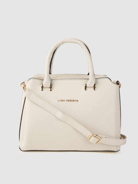 

Lino Perros Off-White Solid Handheld Bag with Detachable Sling Strap