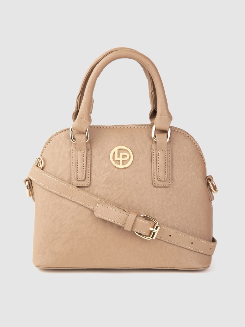 

Lino Perros Beige Solid Handheld Bag with Detachable Sling Strap
