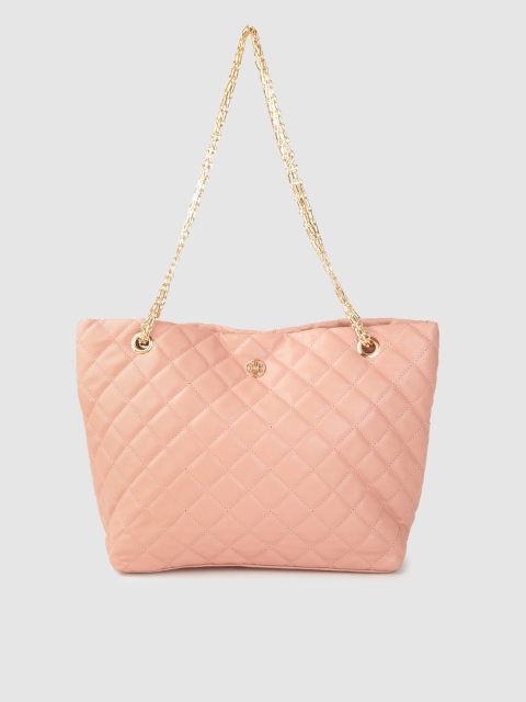

Lino Perros Peach-Coloured Quilted Shoulder Bag