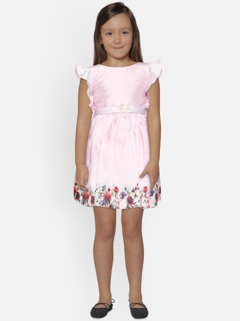 

Aomi Girls Pink Printed Fit and Flare Dress