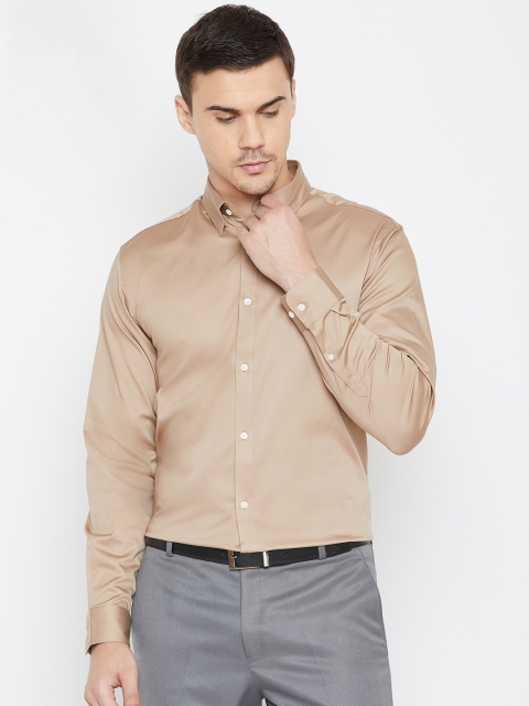 

SELECTED Men Beige Slim Fit Solid Knitted Smart Casual Shirt