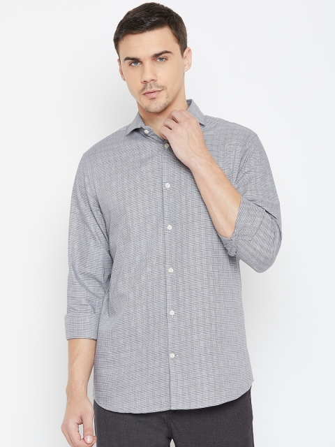 

SELECTED Men Grey & Black Regular Fit Checked Casual Shirt