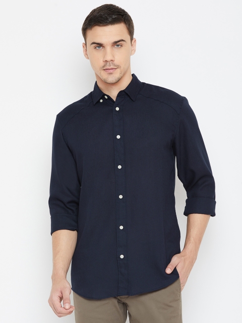 

SELECTED Men Navy Blue Regular Fit Solid Casual Shirt