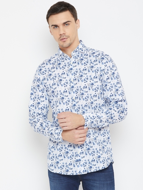 

SELECTED Men White & Blue Regular Fit Printed Casual Shirt