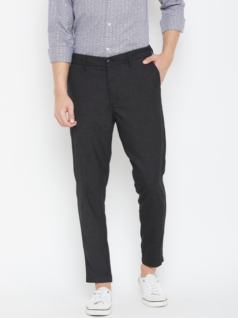 

SELECTED Men Charcoal Grey Regular Fit Solid Trousers