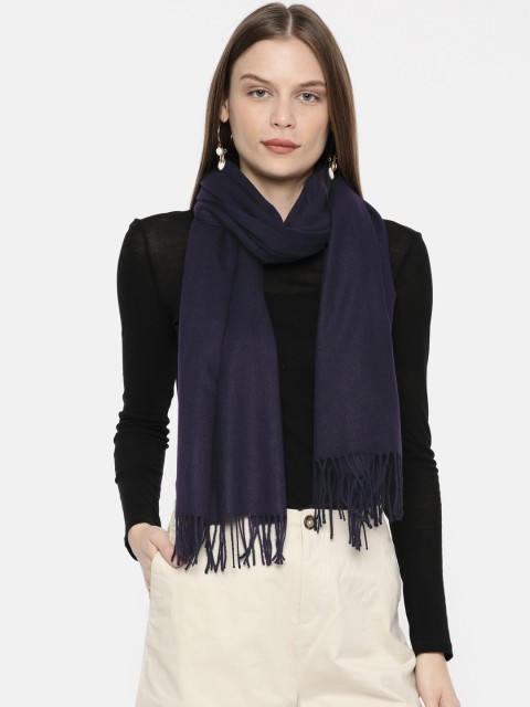 

Ayesha Women Navy Blue Solid Scarf