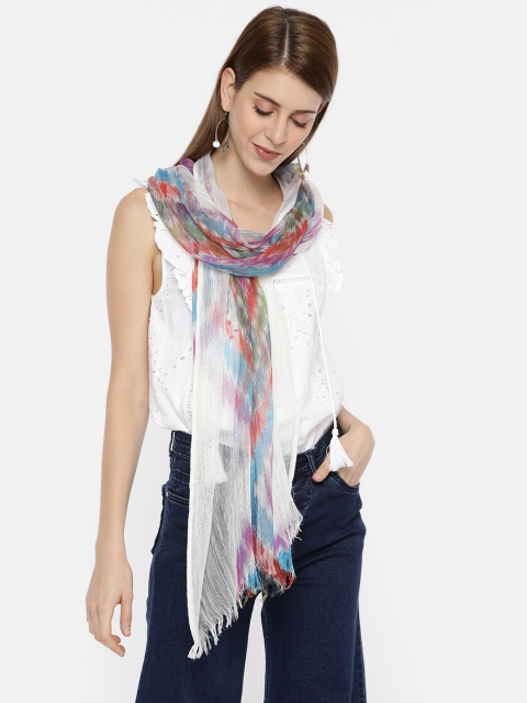 

Ayesha Multicoloured Self-Design Scarf, Multi
