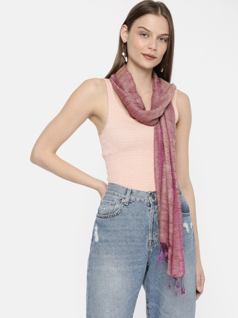 

Ayesha Women Khadi Purple & Beige Self Design Scarf