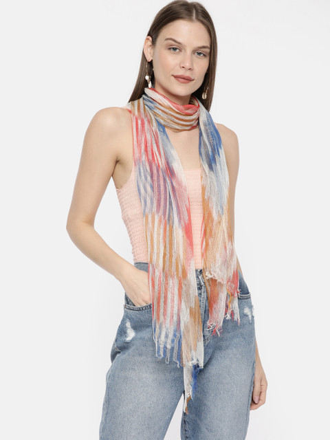 

Ayesha Women Pink & White Self Design Scarf