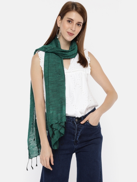 

Ayesha Green Solid Scarf