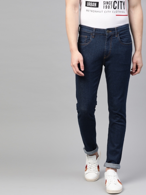 

Metronaut Men Navy Blue Slim Fit Mid-Rise Clean Look Stretchable Jeans