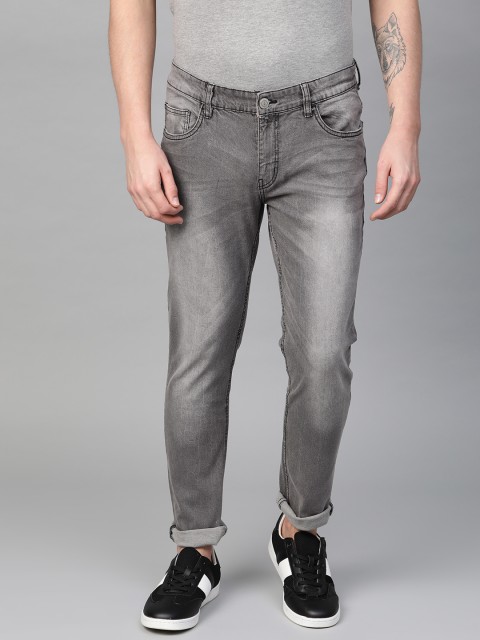 

Metronaut Men Charcoal Grey Slim Fit Mid-Rise Clean Look Stretchable Jeans