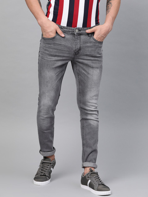 

Metronaut Men Grey Skinny Fit Mid-Rise Clean Look Stretchable Jeans