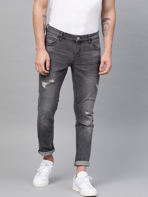 

Metronaut Men Charcoal Grey Slim Fit Mid-Rise Midly Distress Stretchable Jeans