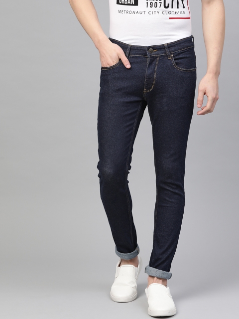 

Metronaut Men Navy Blue Skinny Fit Mid-Rise Clean Look Stretchable Jeans