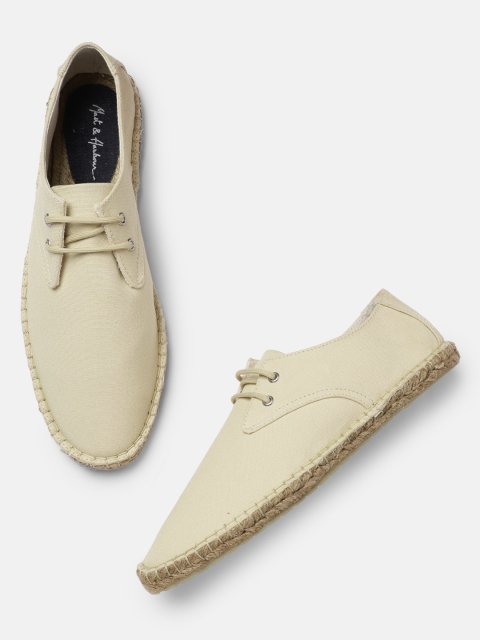 

Mast & Harbour Men Cream-Coloured Espadrilles