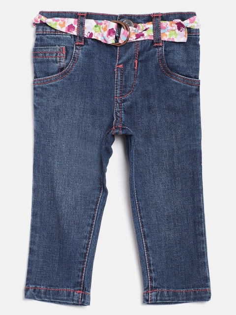 

612 league Girls Blue Regular Fit Mid-Rise Clean Look Jeans