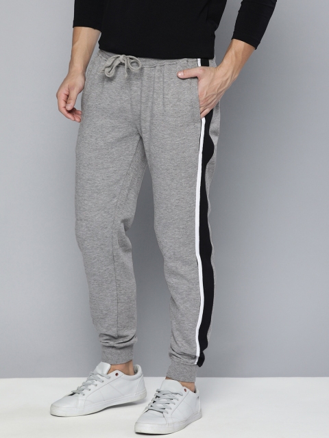 

Mast & Harbour Men Grey Melange Solid Straight Fit Joggers