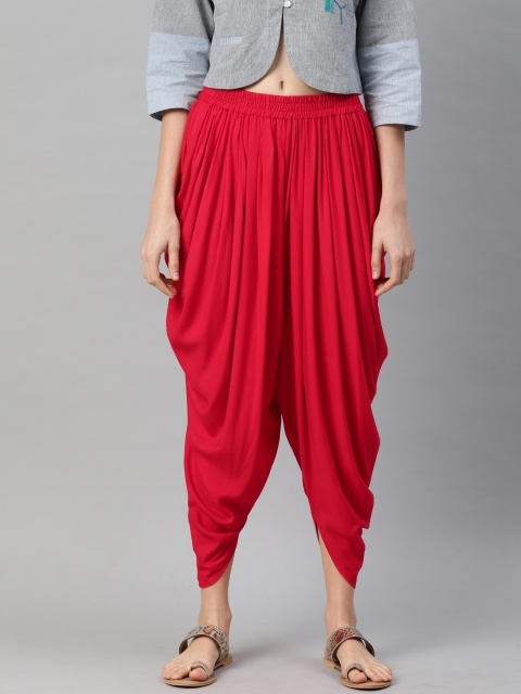 

Alena Women Red Solid Dhoti Pants