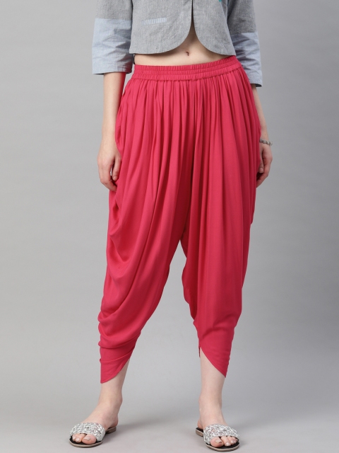 

Alena Women Fuchsia Pink Solid Dhoti Pants