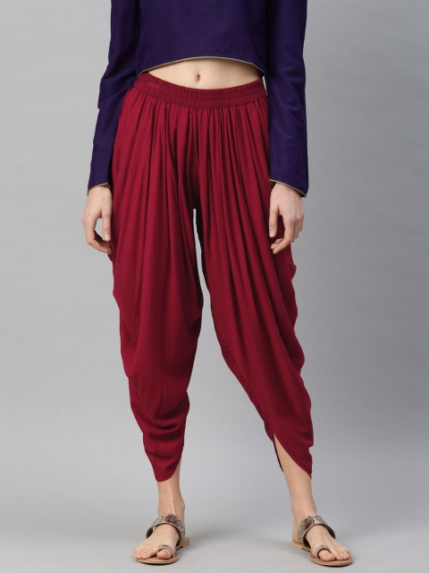 

Alena Women Maroon Solid Dhoti Pants