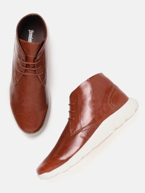 

Roadster Men Brown Solid Mid-Top Sneakers