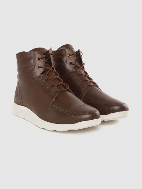 

Roadster Men Coffee Brown Solid Mid-Top Sneakers