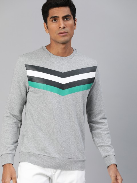 

Denizen From Levis Men Grey & Black Striped Sweatshirt