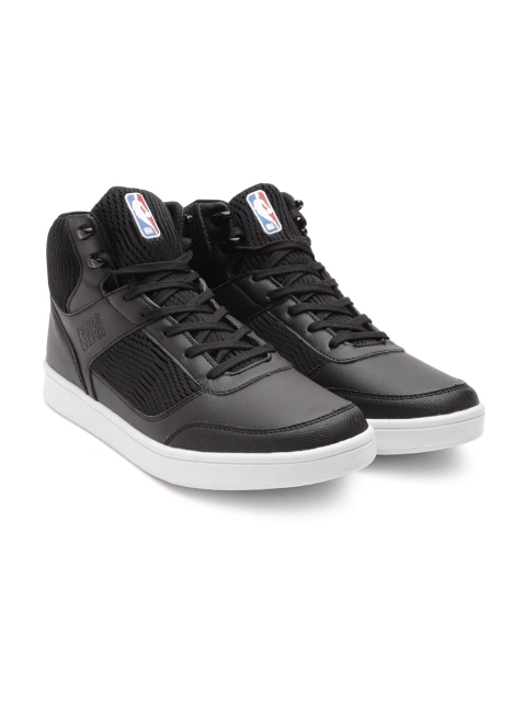 

NBA Men Black Solid Mid-Top Sneakers