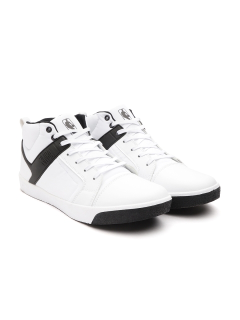 

NBA Men White Solid Mid-Top Sneakers