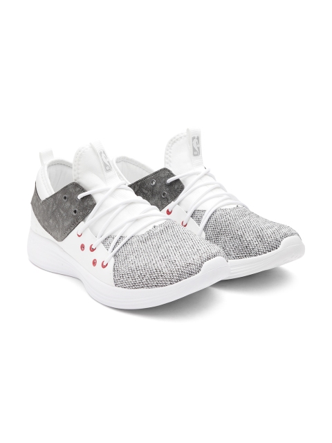 

NBA Men Grey & White Woven Design Sneakers