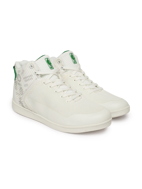 

NBA Men White Solid Mid-Top Boston Celtics Sneakers