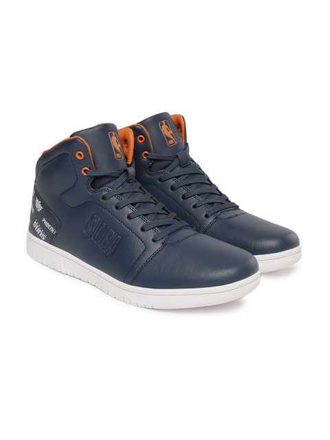 

NBA Men Navy Blue Solid Mid-Top Phoenix Suns Sneakers