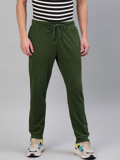 

SINGLE Men Olive Green Regular Fit Solid Joggers