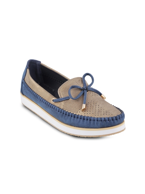 

Metro Women Beige & Blue Colourblocked Loafers