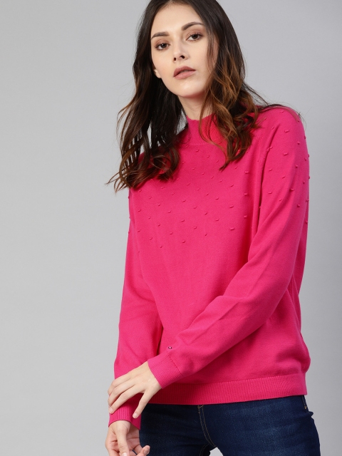 

Tommy Hilfiger Women Pink Solid 100% Organic Cotton Pullover Sweater
