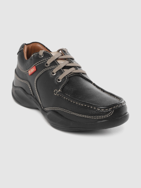 

Lee Cooper Men Black Solid Leather Sneakers