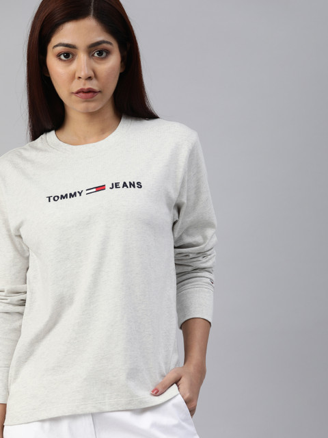 

Tommy Hilfiger Women Grey Printed Round Neck T-shirt