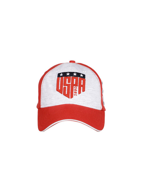 

U.S. Polo Assn. Men Red & Off-White Colourblocked Baseball Cap